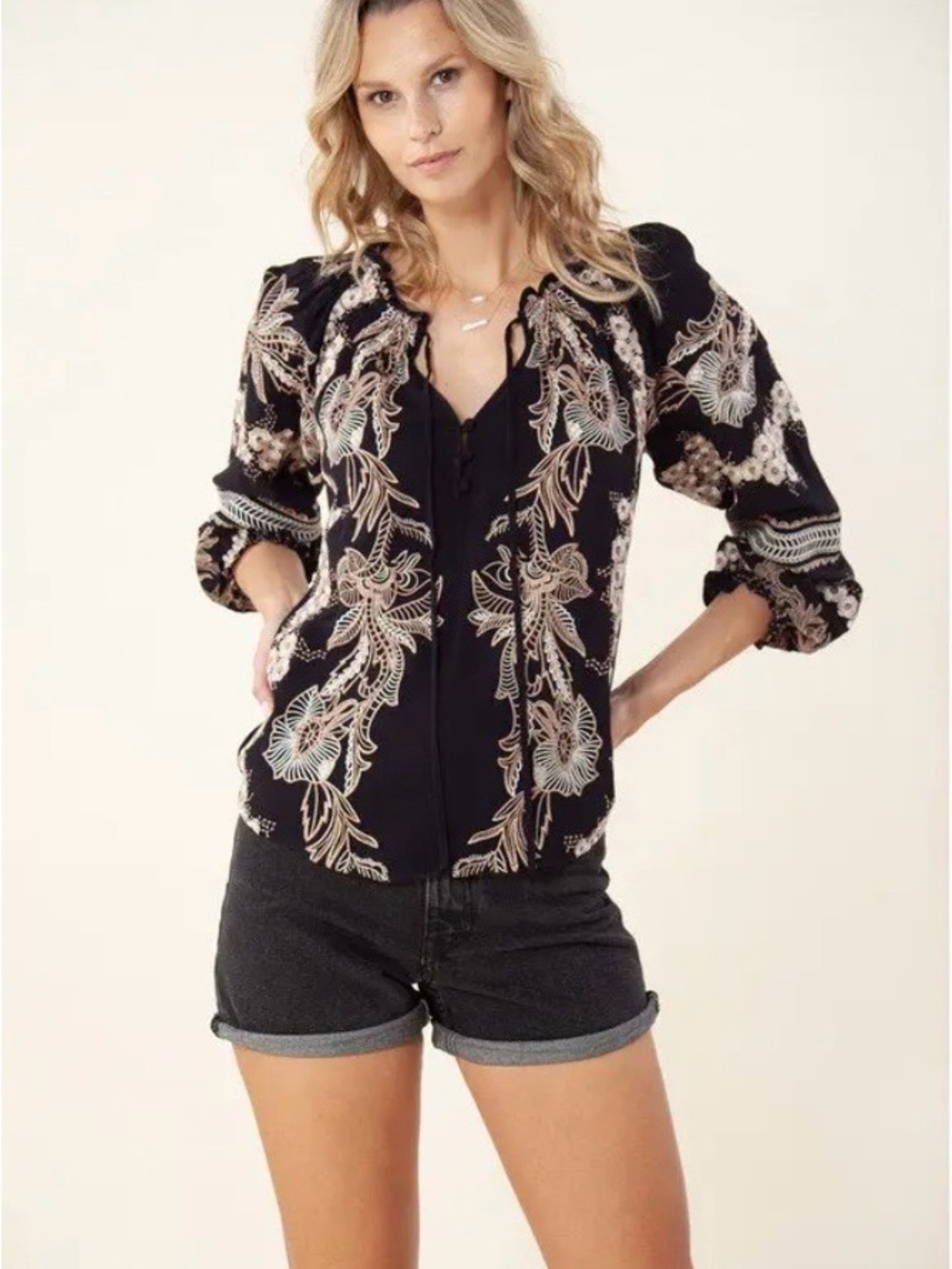 Hale Bob NWOT Mahina Embroidered Top - Size Medium